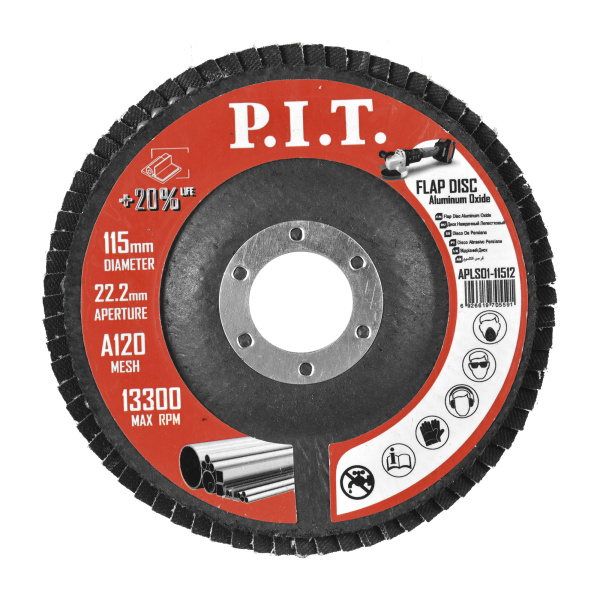 Круг лепестковый шлифовальный P.I.T. 115x22,2 мм, A120 (APLS01-11512)